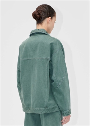 Denim oversized pockets jakke Dark Green Stine Goya 
